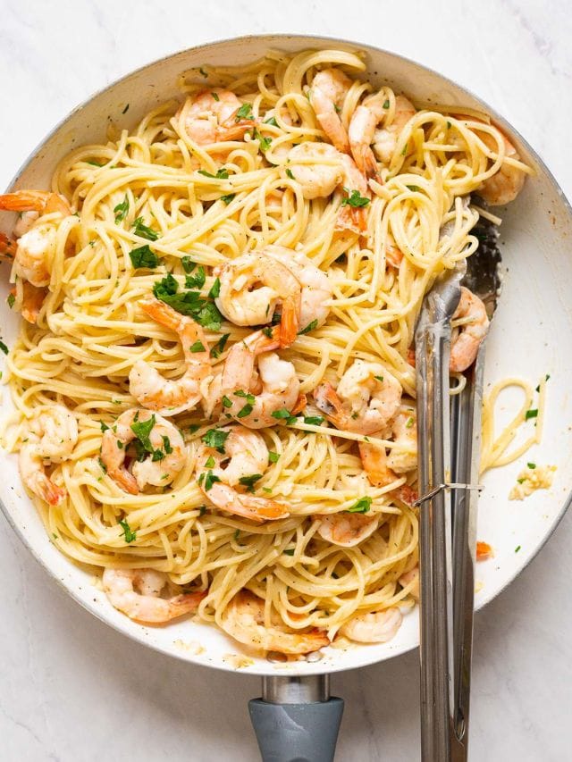 Easy Shrimp Spaghetti - iFoodReal.com