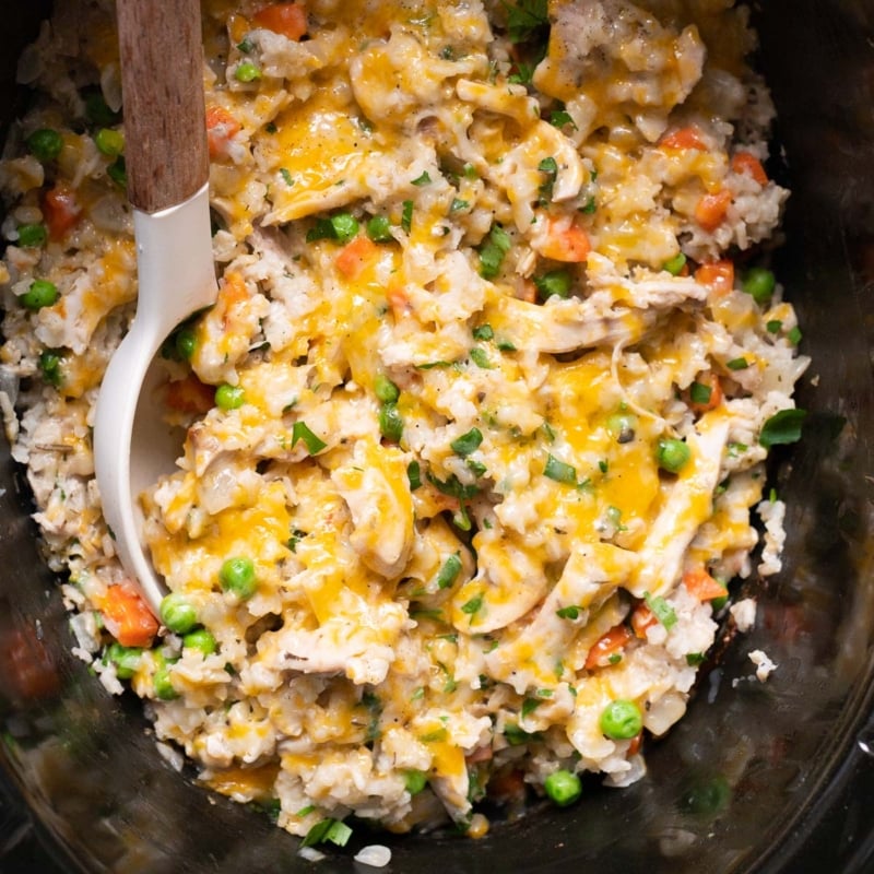 Crock Pot Chicken and Rice Recipe - iFoodReal.com
