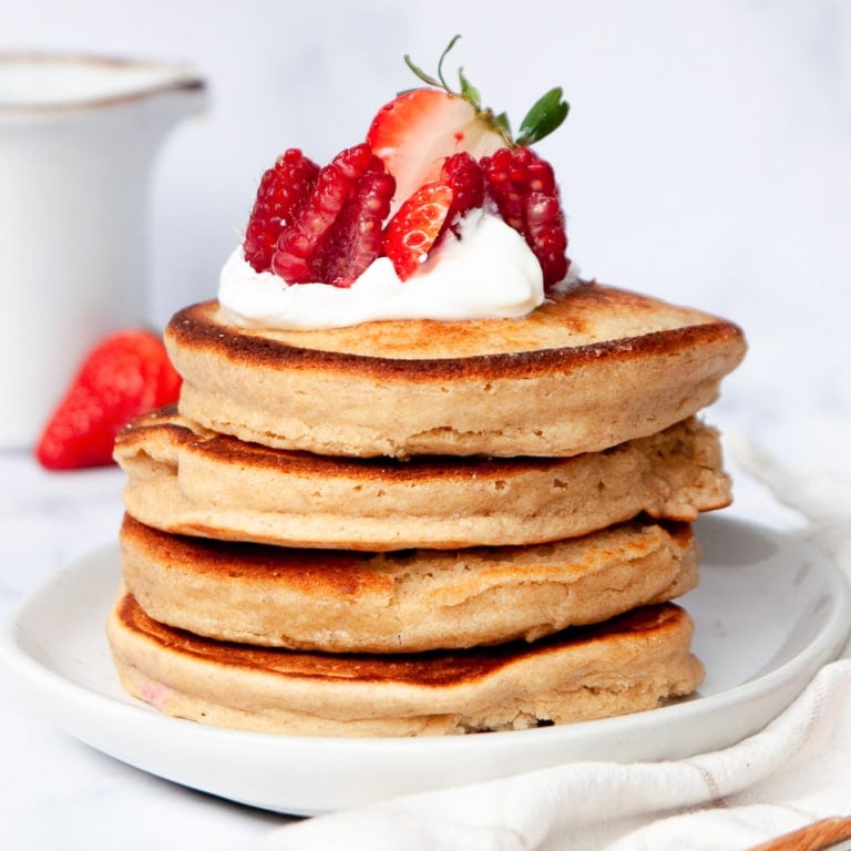 Oat Flour Pancakes Recipe - iFoodReal.com