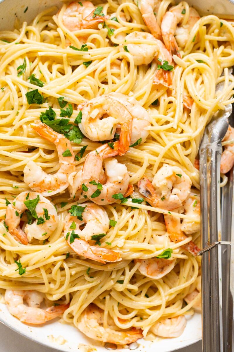 Easy Shrimp Spaghetti Recipe (30 Minutes) - IFoodReal.com