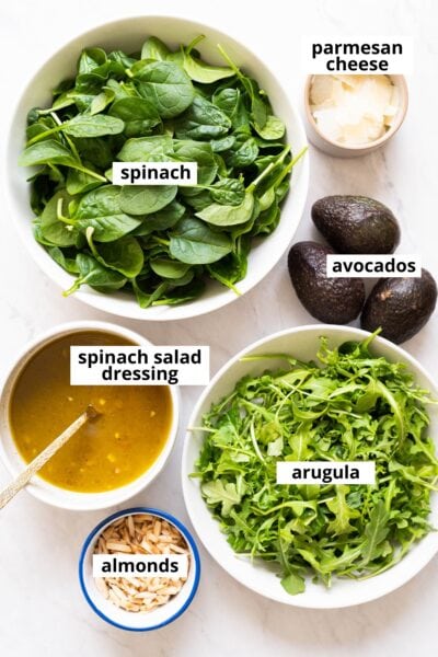 Spinach Avocado Salad With Red Wine Vinaigrette