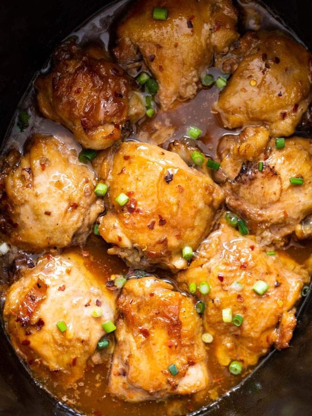 Thai Slow Cooker Chicken Thighs - iFoodReal.com