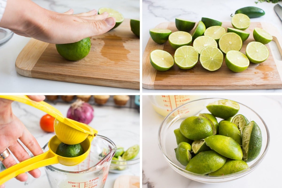 Step by step process how to juice limes properly.