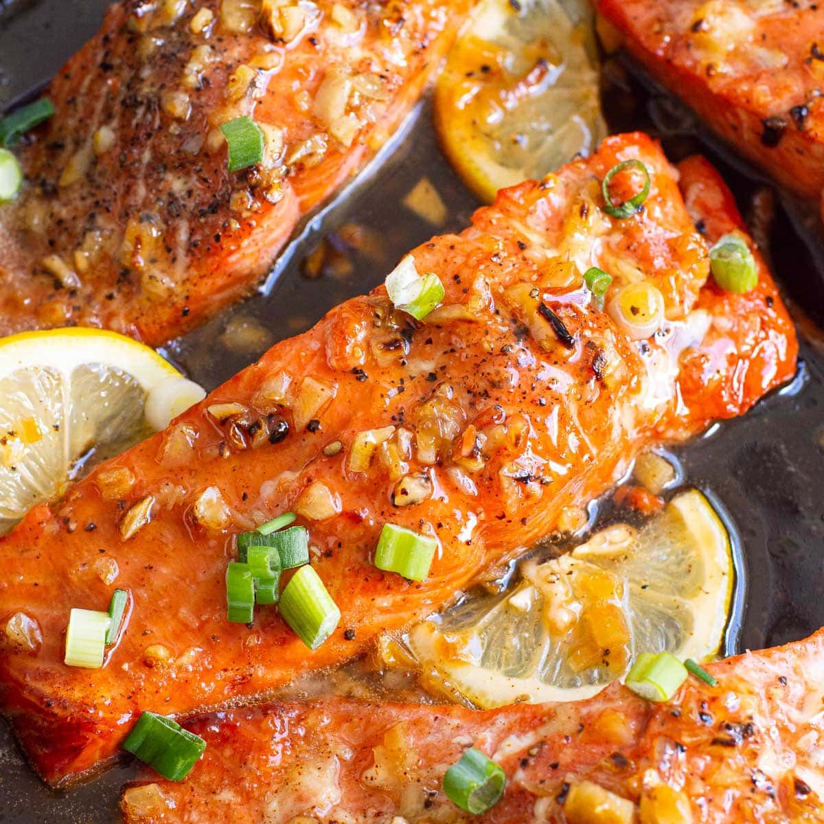 Honey Garlic Salmon - iFoodReal.com