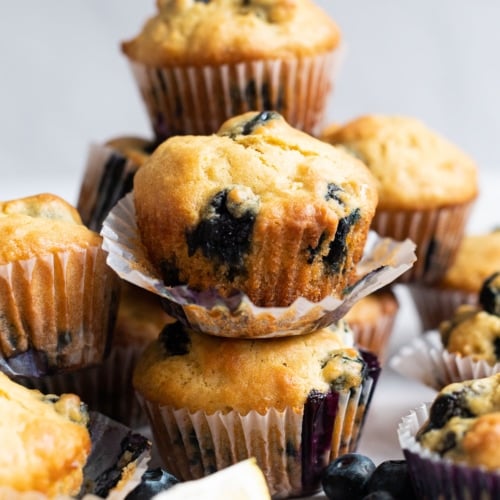 Lemon Blueberry Muffins - iFoodReal.com