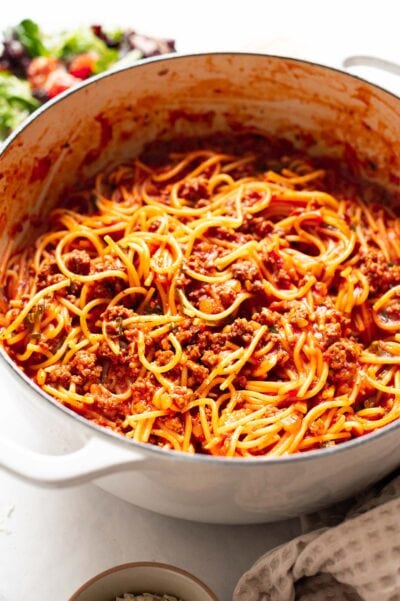 Easy One Pot Spaghetti Recipe - iFoodReal.com