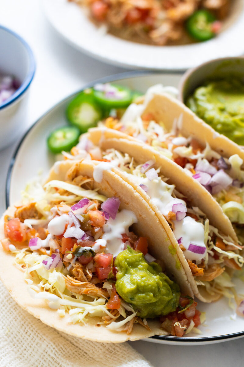 Instant Pot Shredded Chicken Tacos - iFoodReal.com