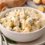 Healthy potato salad in a bowl.