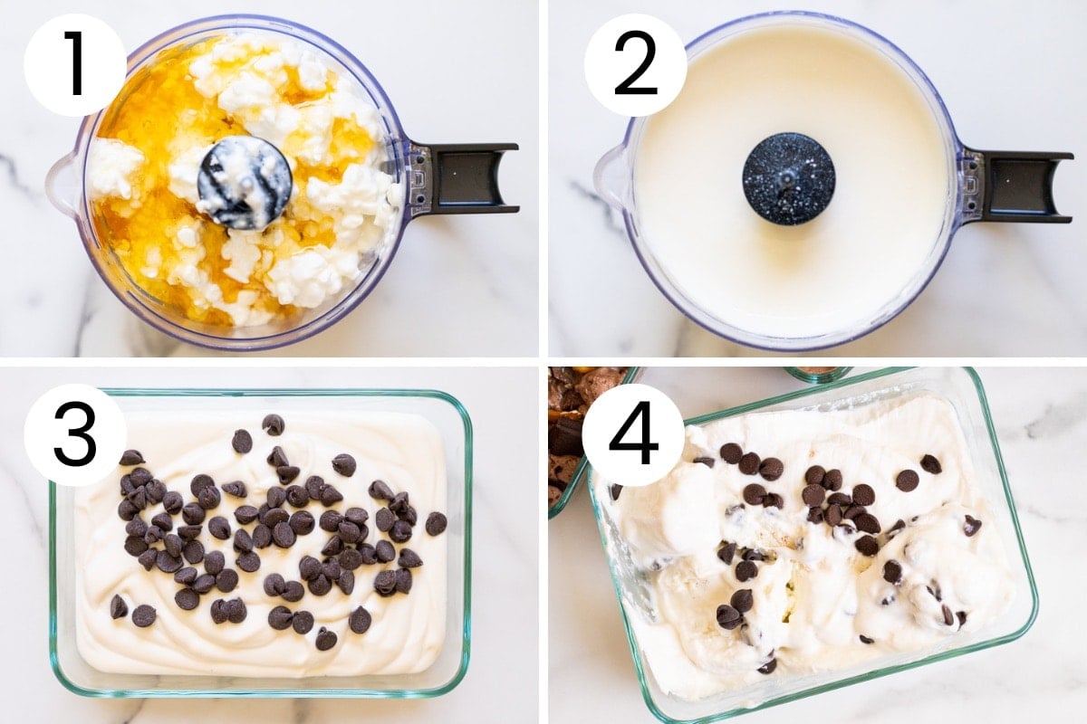 Step by step process how to make cottage cheese ice cream recipe.