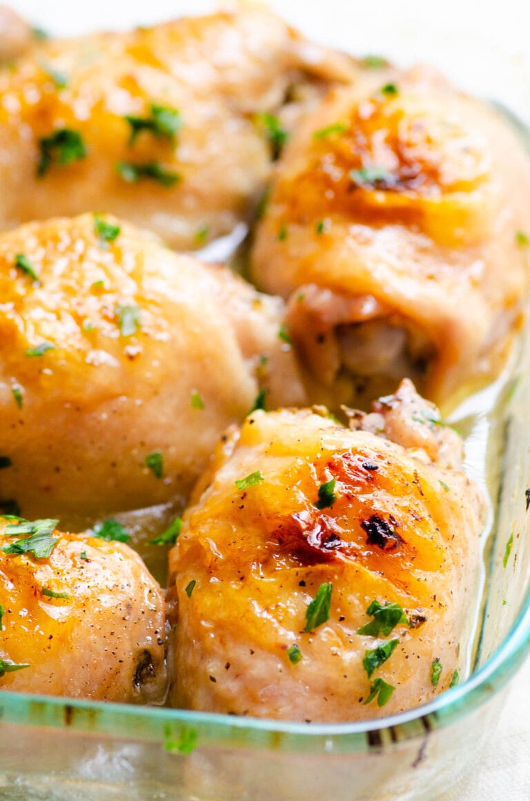 Oven Baked Chicken Thighs - iFoodReal.com