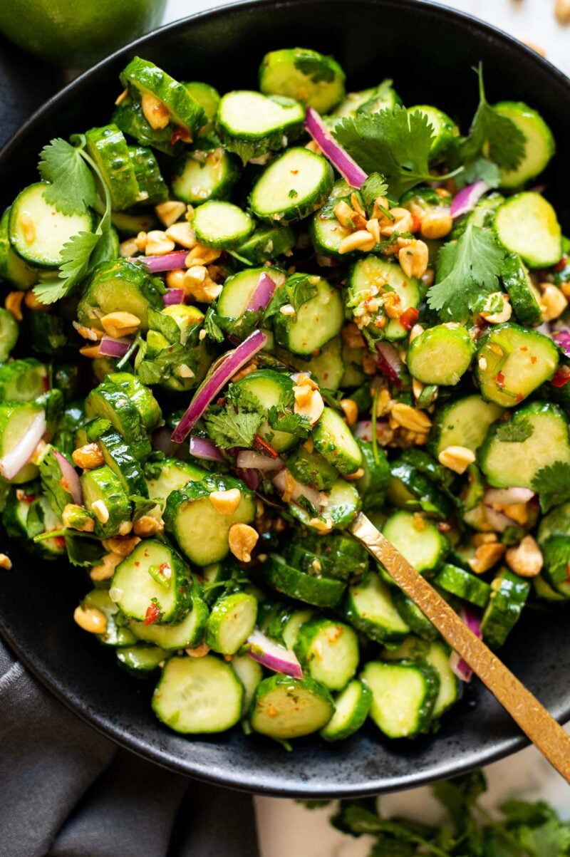 10 Minute Thai Cucumber Salad IFoodReal Com   Thai Cucumber Salad 800x1203 