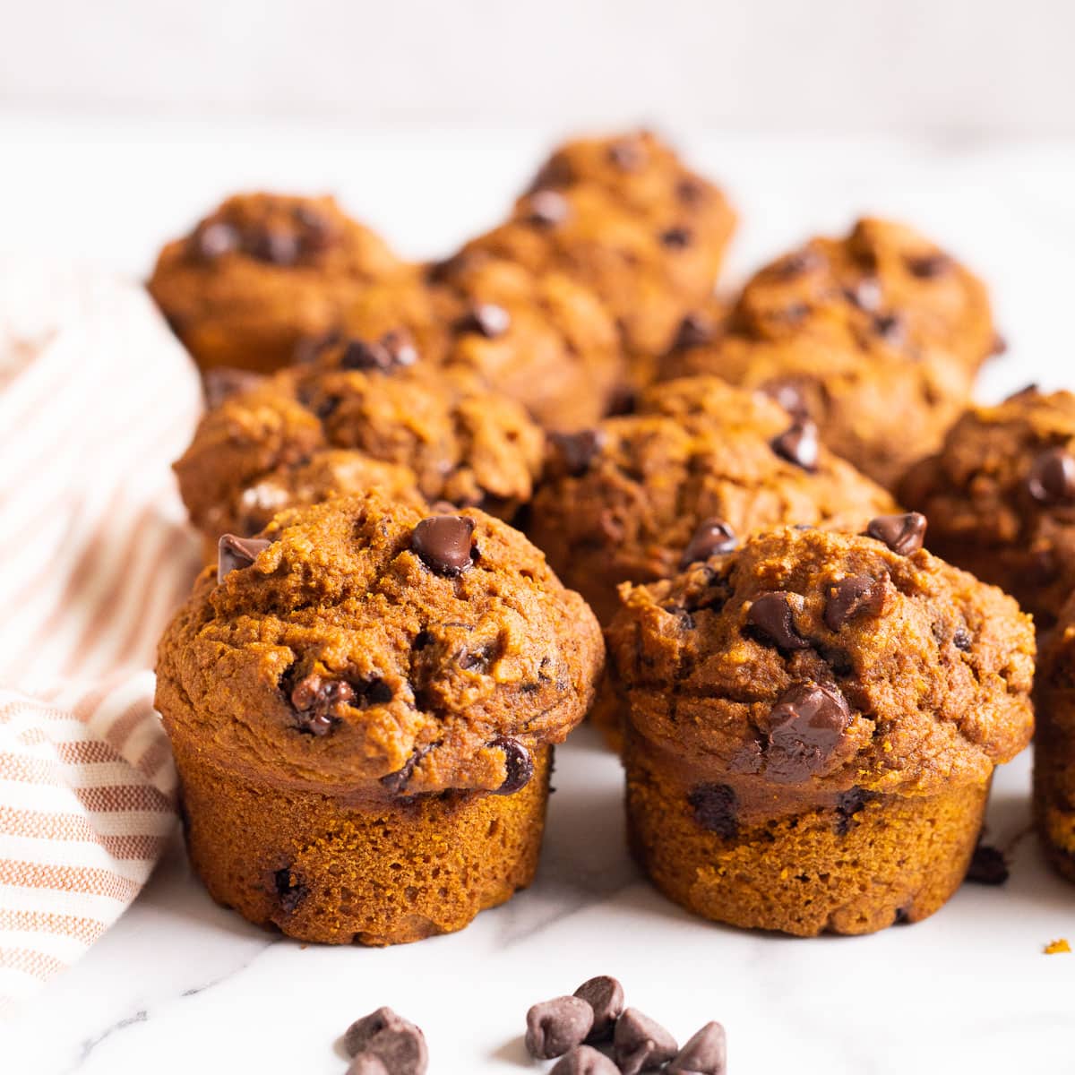 Healthy Pumpkin Chocolate Chip Muffins