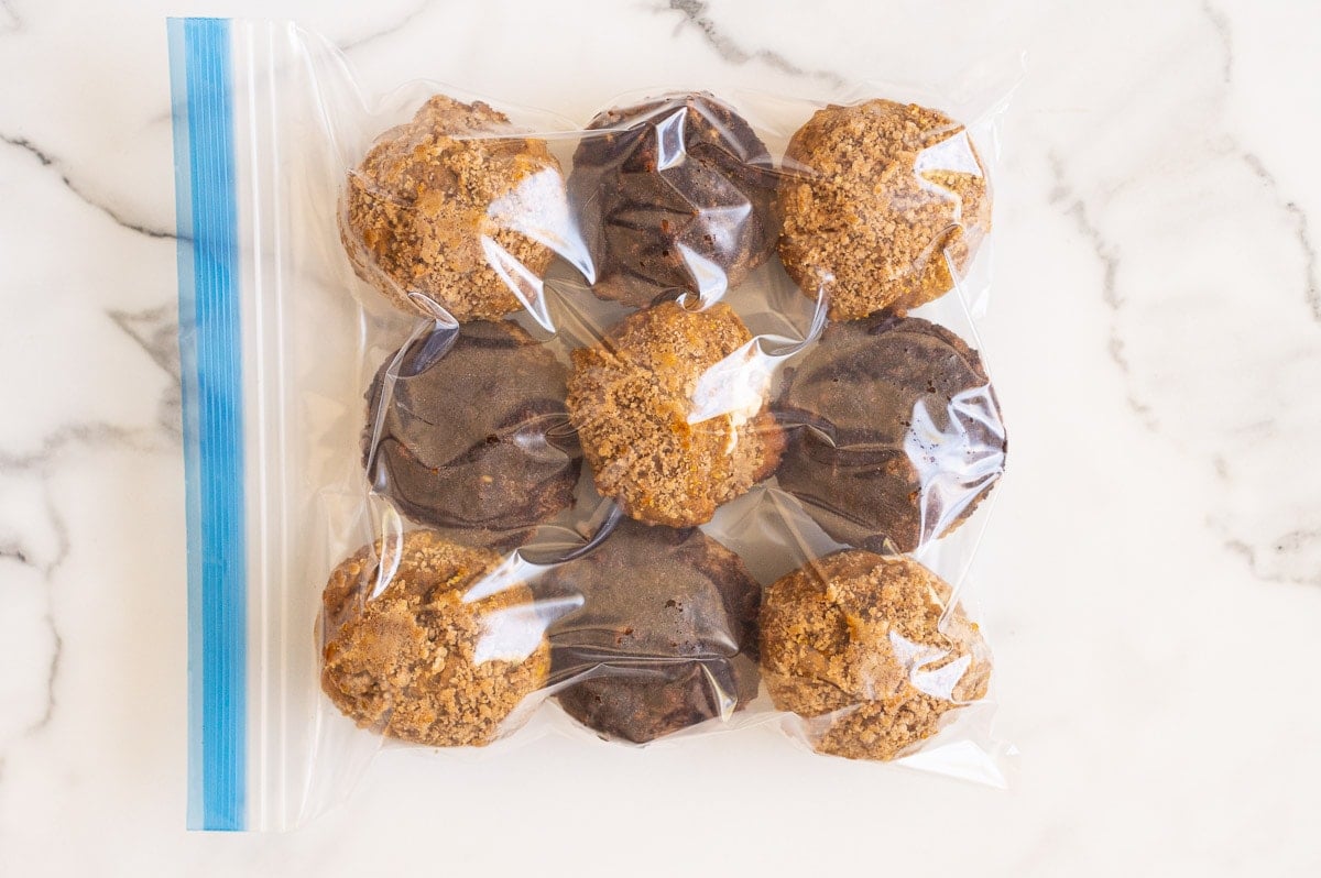 Muffins in a Ziploc bag.