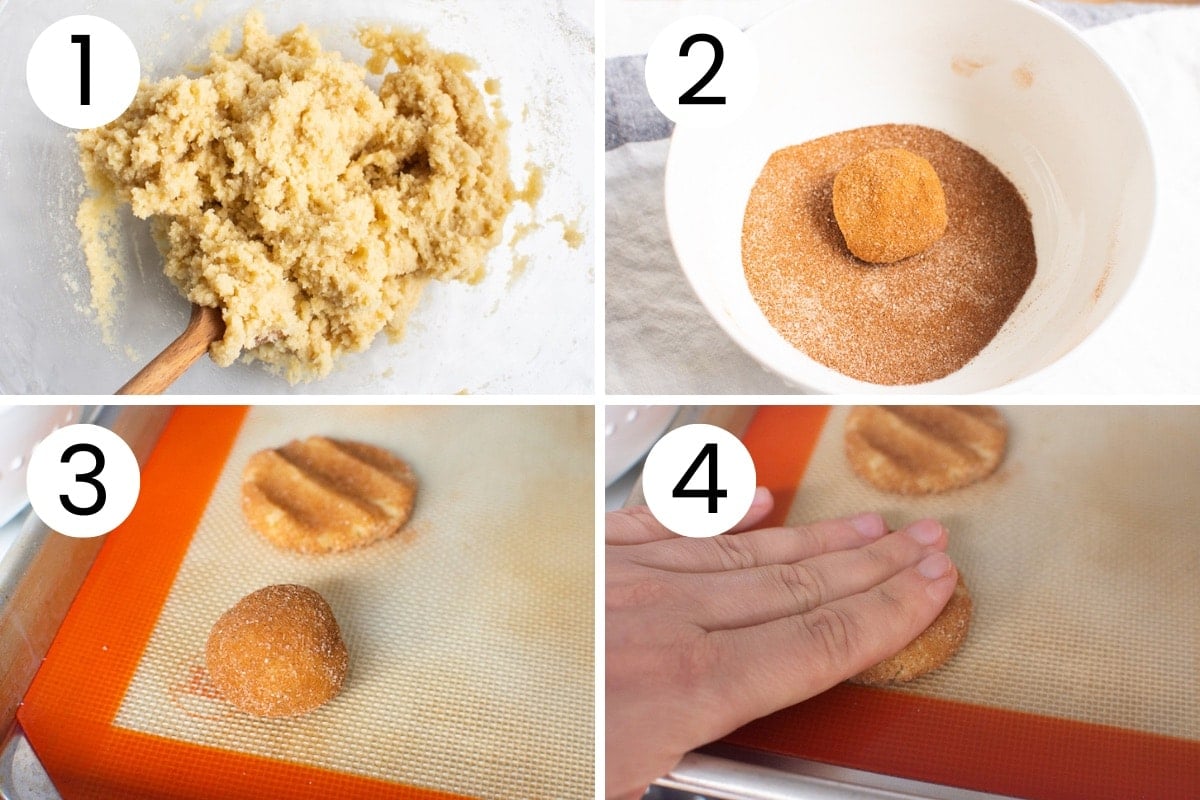  process how to make almond flour snickerdoodles.