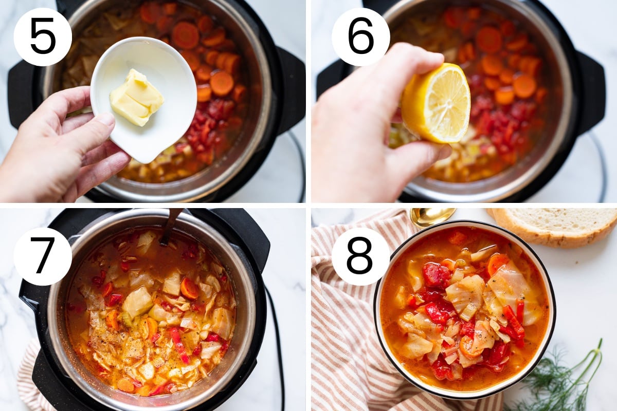  process how to season and serve instant pot cabbage soup.