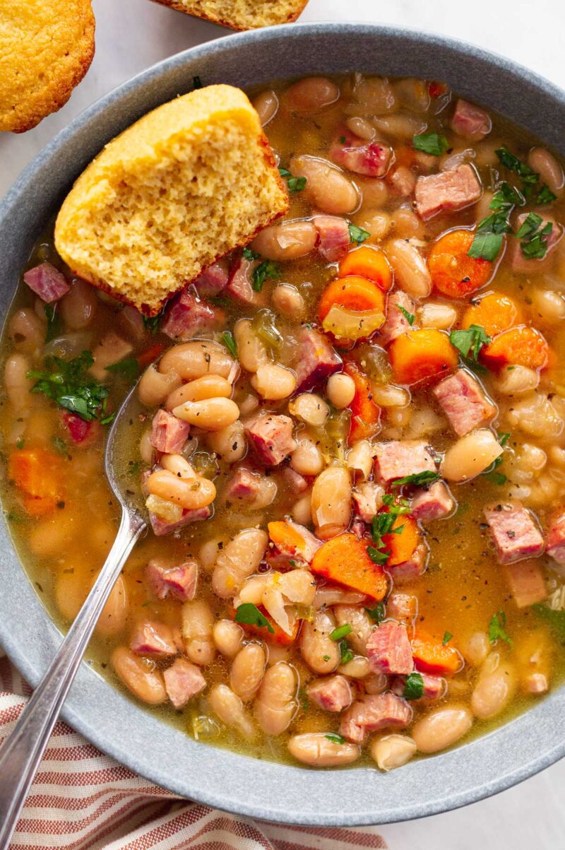 Instant Pot Ham and Bean Soup - iFoodReal.com