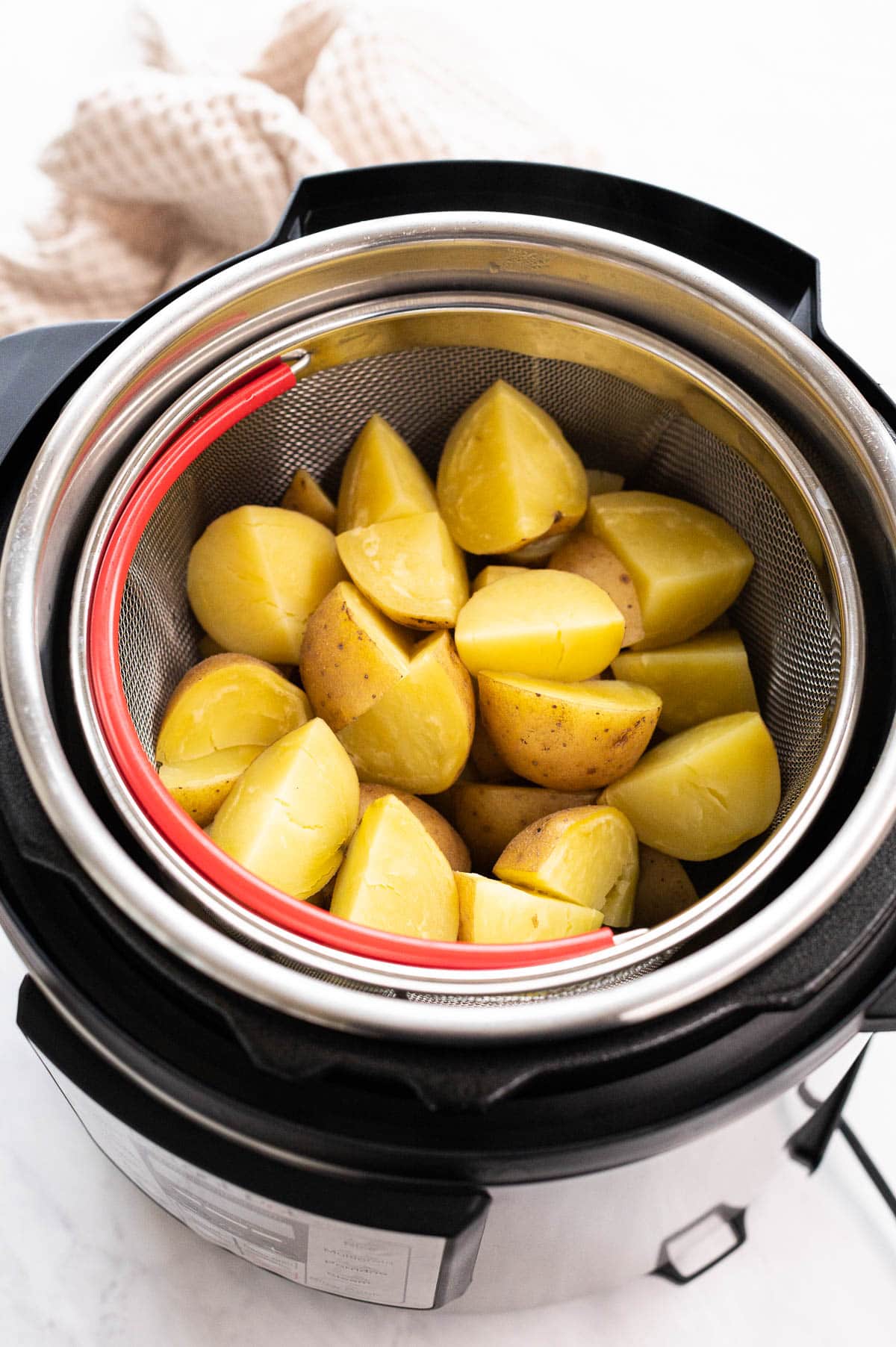Cooked potatoes in Instant Pot.