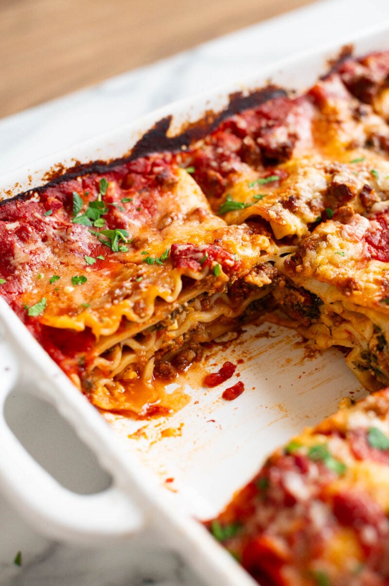 Easy Cottage Cheese Lasagna (8 Ingredients) - iFoodReal.com