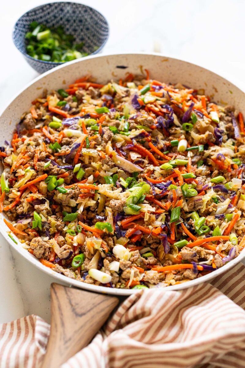 Ground Turkey Egg Roll in a Bowl (15 Minutes) - iFoodReal.com