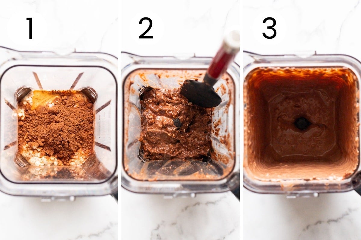  process how to make cottage cheese chocolate pudding in a blender.