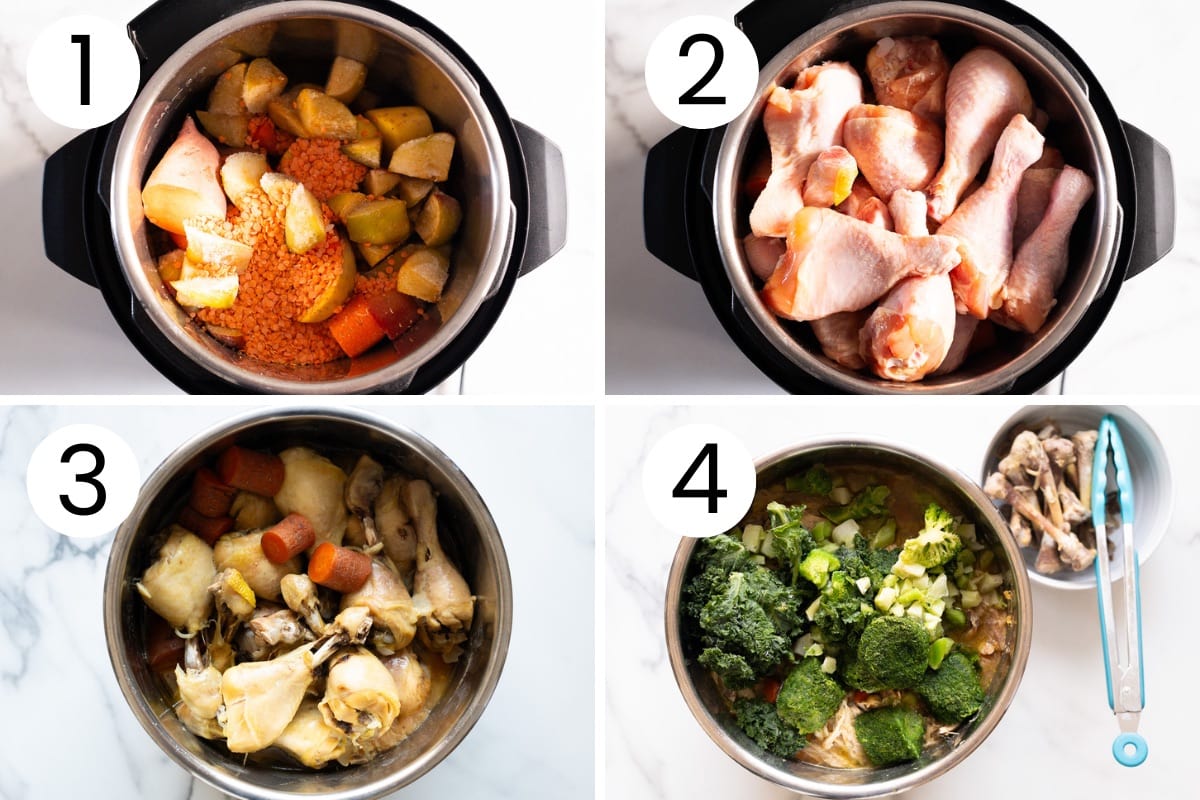 Step by step process how to make dog food in Instant Pot.