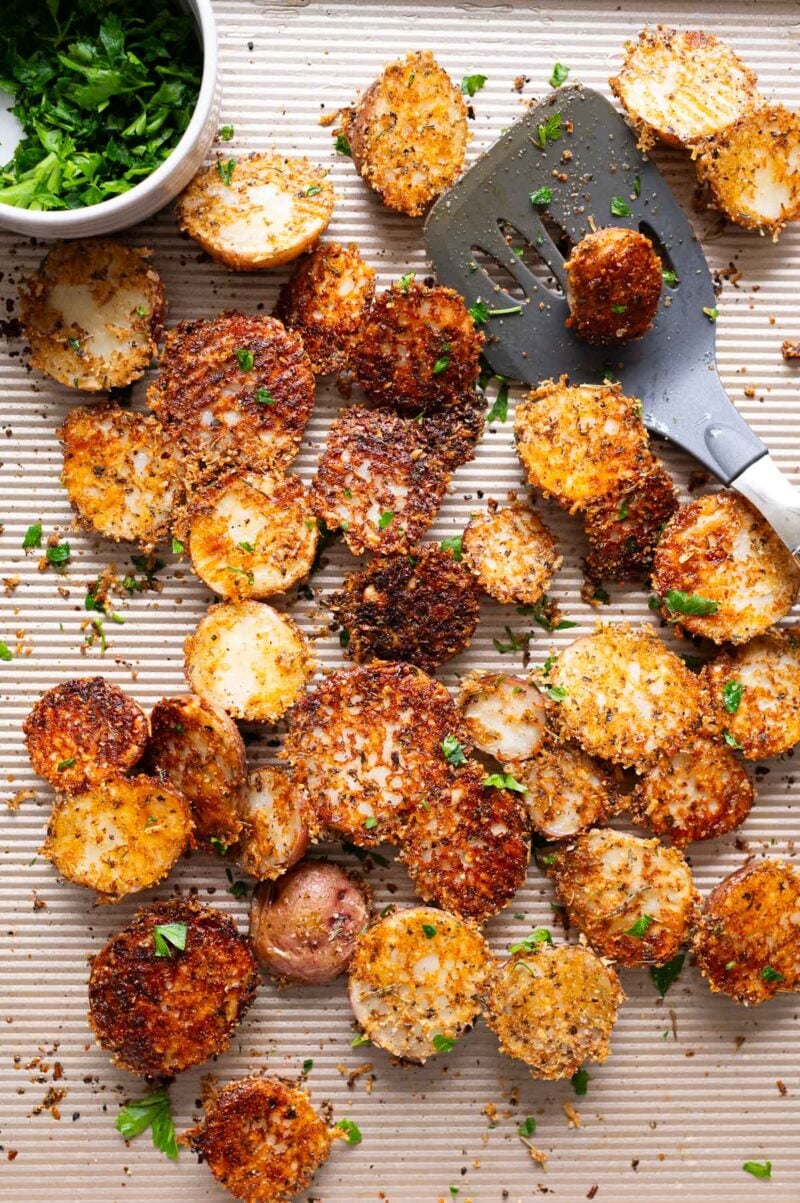 Crispy Parmesan Potatoes - iFoodReal.com