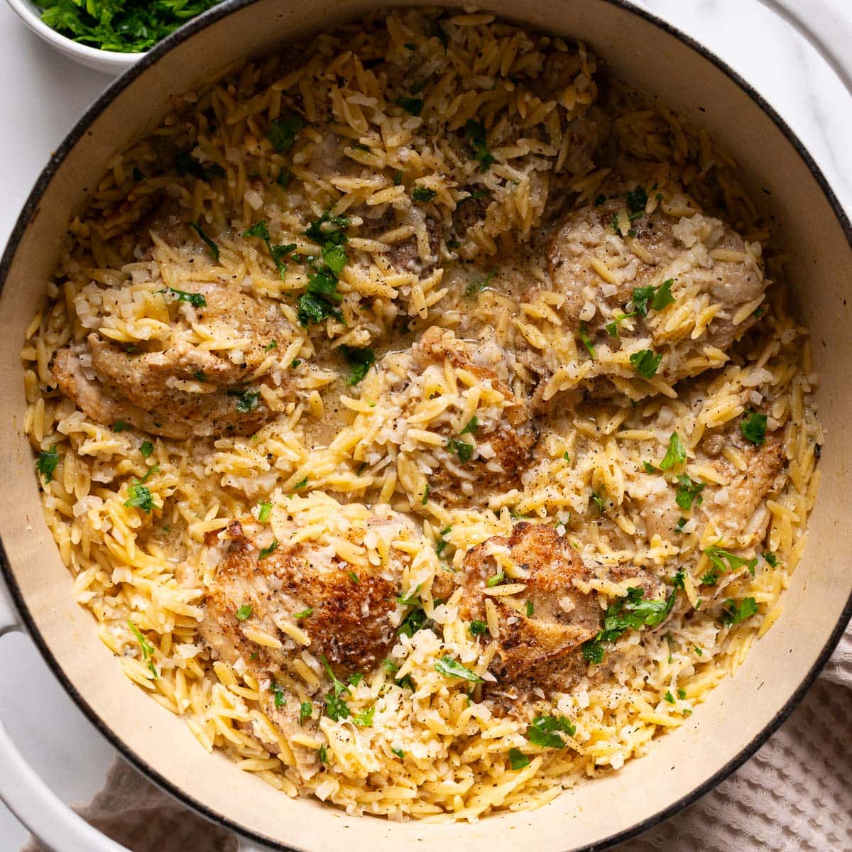 One Pot Lemon Chicken Orzo
