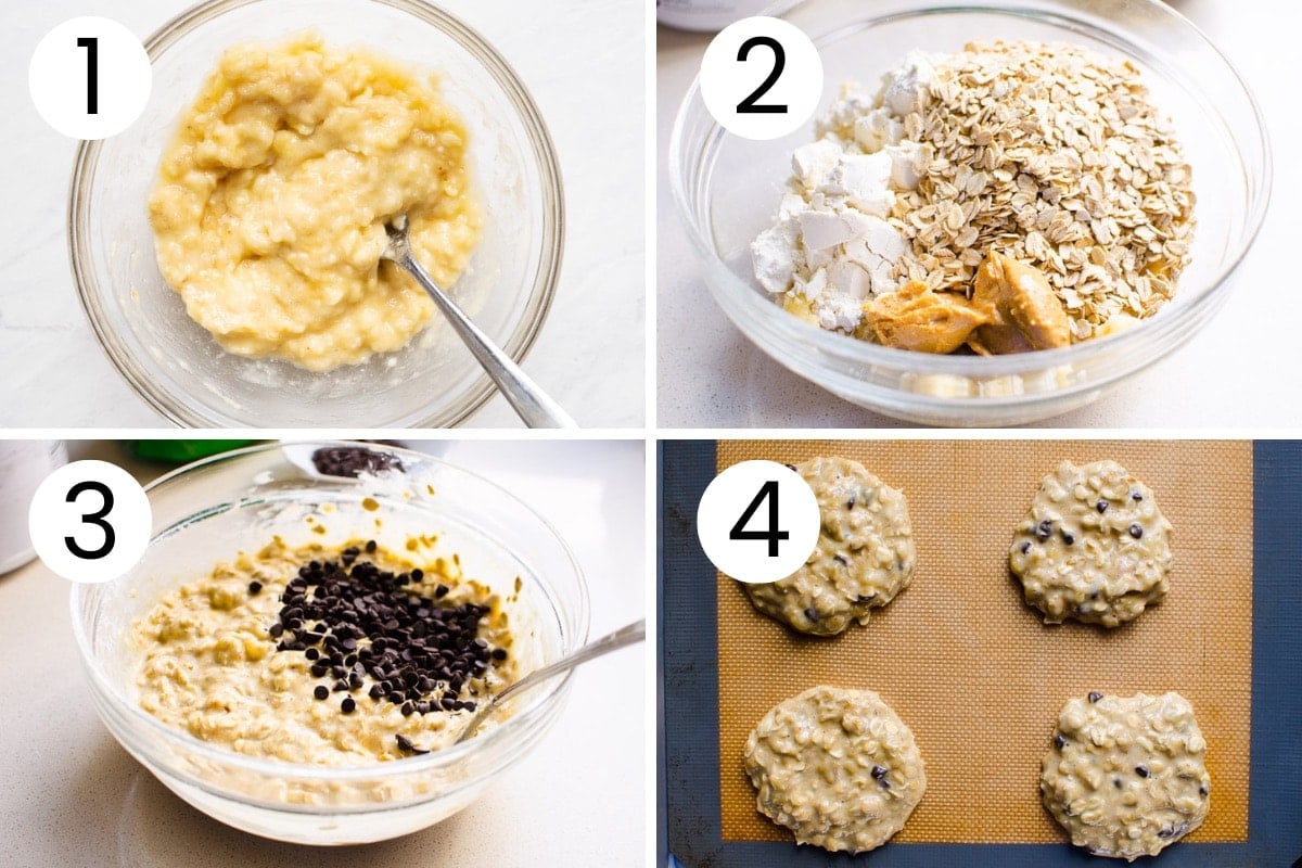 Step by step process how to make protein cookies.