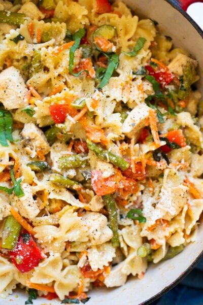 Chicken Pasta Primavera - iFoodReal.com