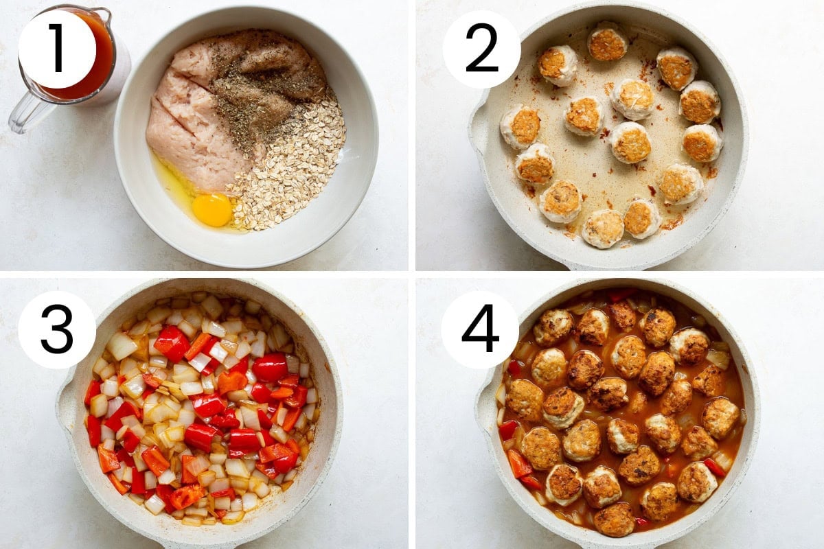 Step by step process how to make sweet and sour meatballs recipe.