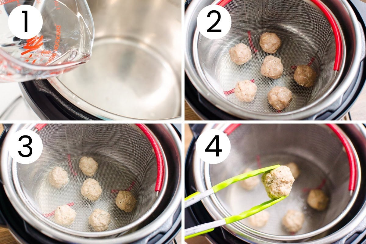 Step by step process how to cook meatballs in Instant Pot.