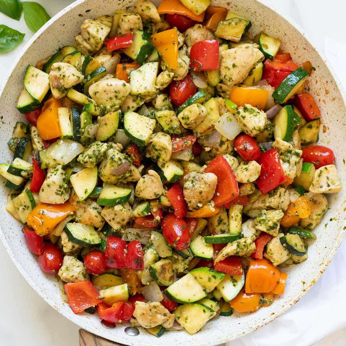 Pesto Chicken and Vegetables Skillet