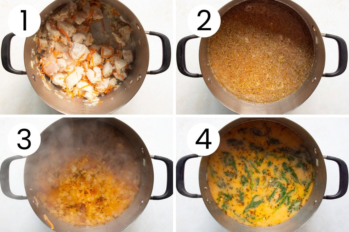 Step by step process how to make marry me chicken soup.