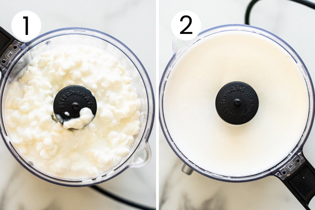 Step by step process how to whip cottage cheese.