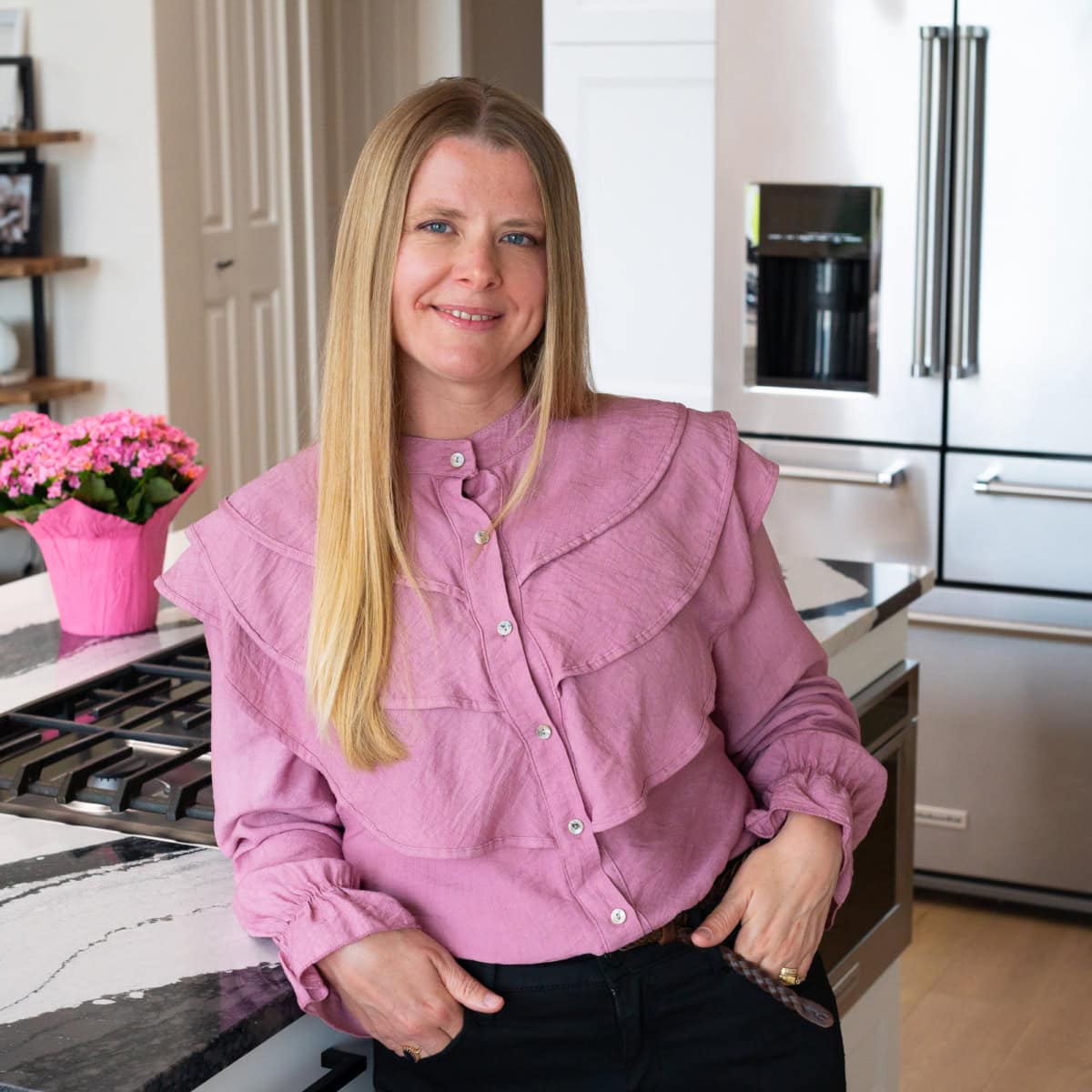 Olena in the kitchen.