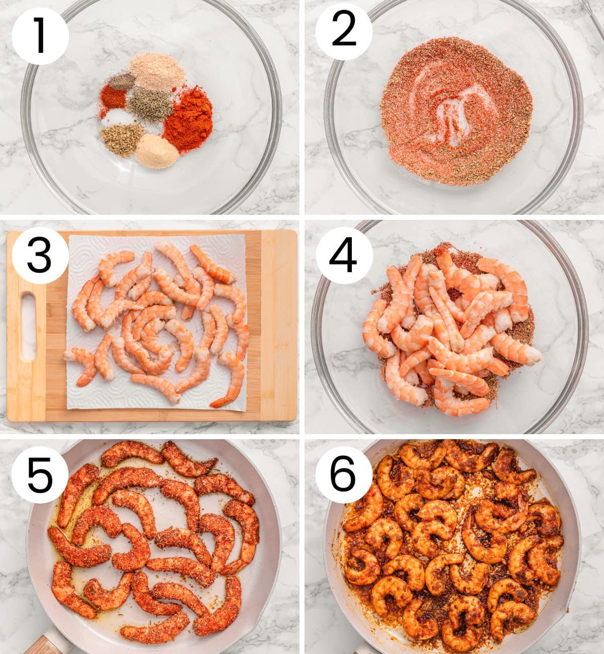 Step by step process how to make cajun shrimp.