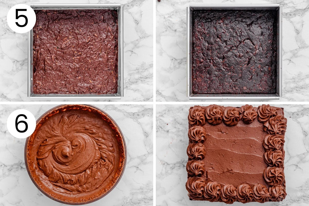 How to frost healthy chocolate zucchini cake.