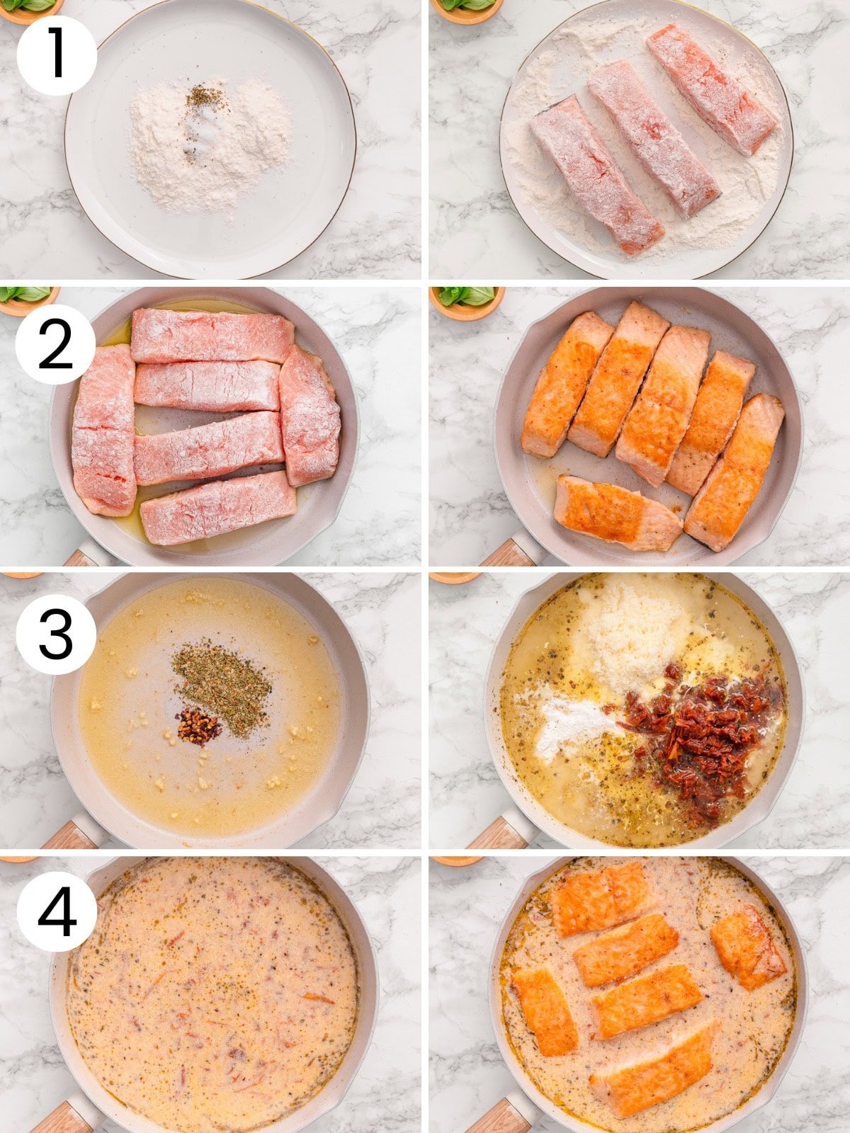 Step by step process how to make marry me salmon.