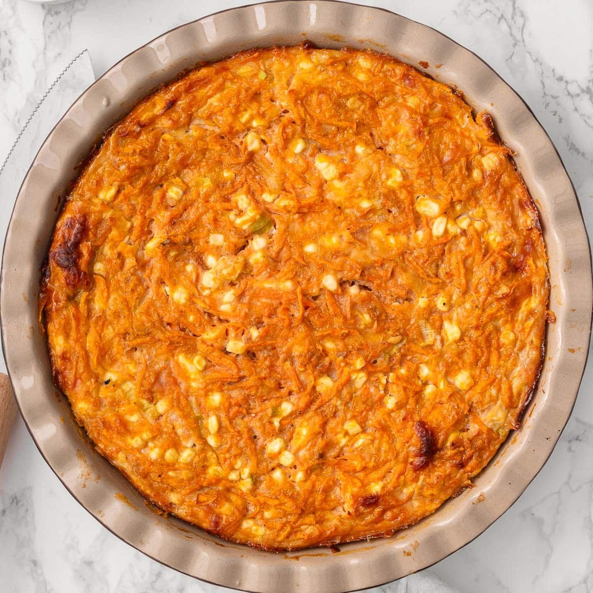 Crustless Cottage Cheese Sweet Potato Quiche