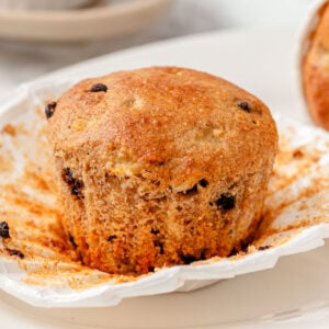 Kodiak banana muffin unwrapped.