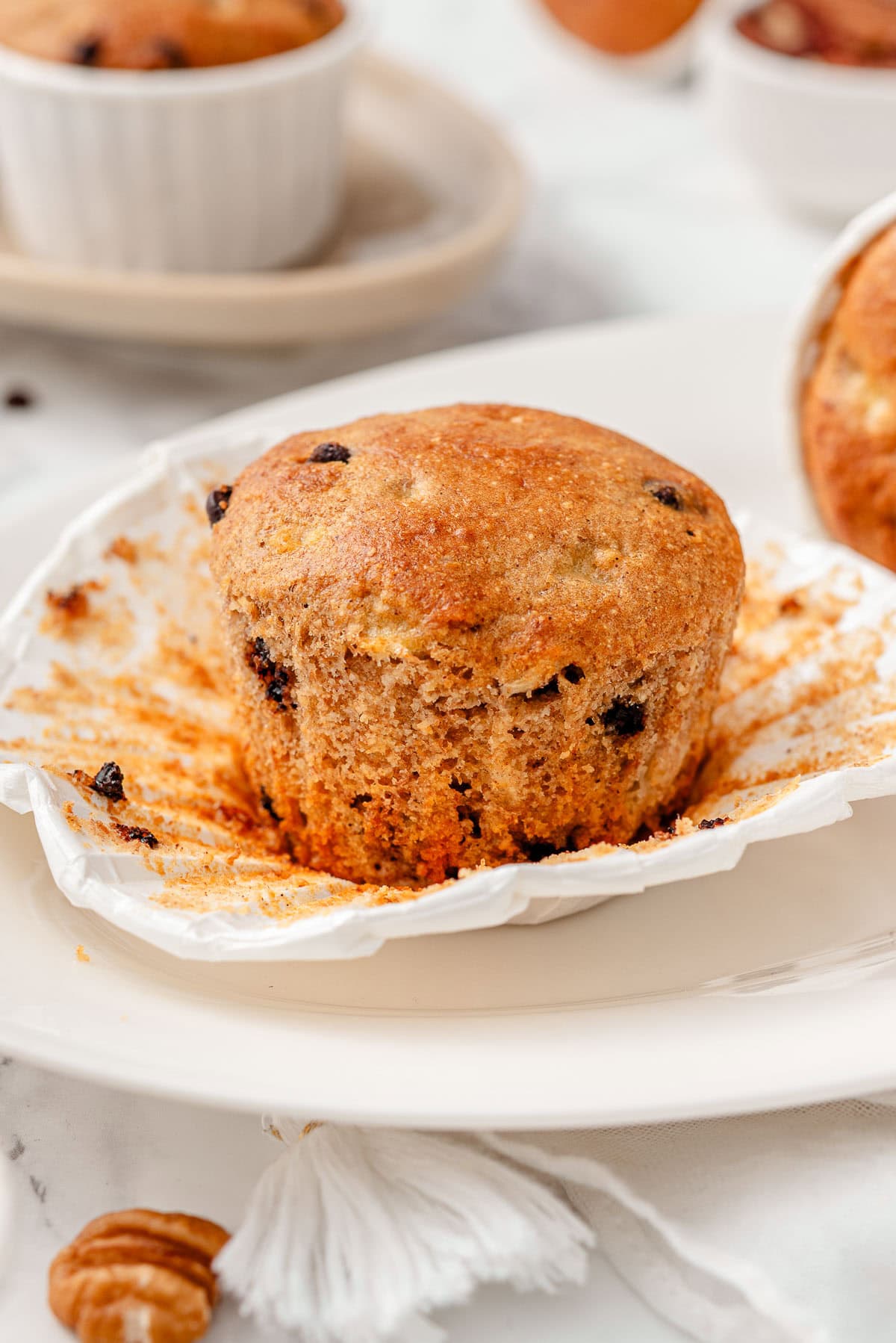 Kodiak banana muffin unwrapped.