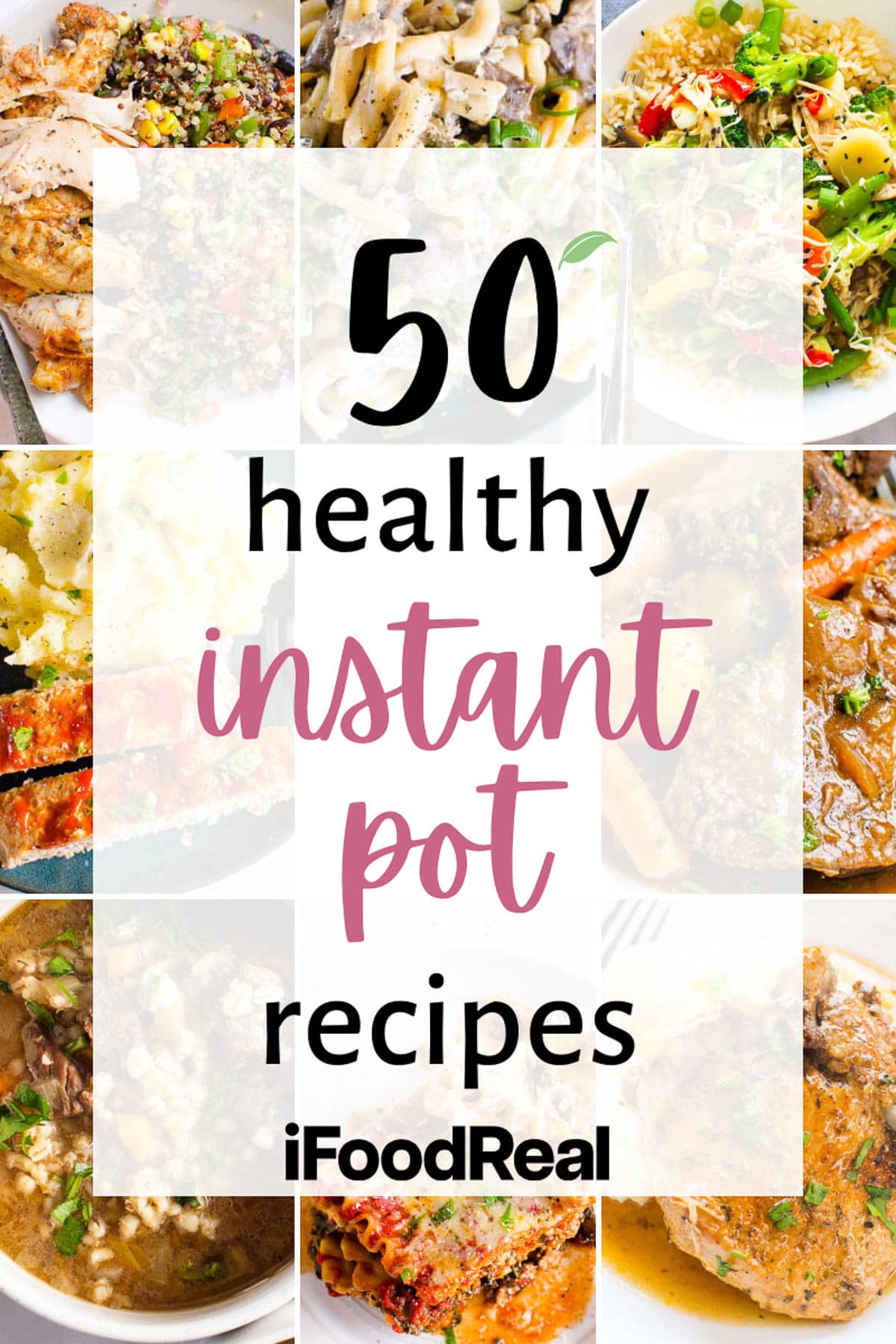Collage for healthy instant pot recipes post.