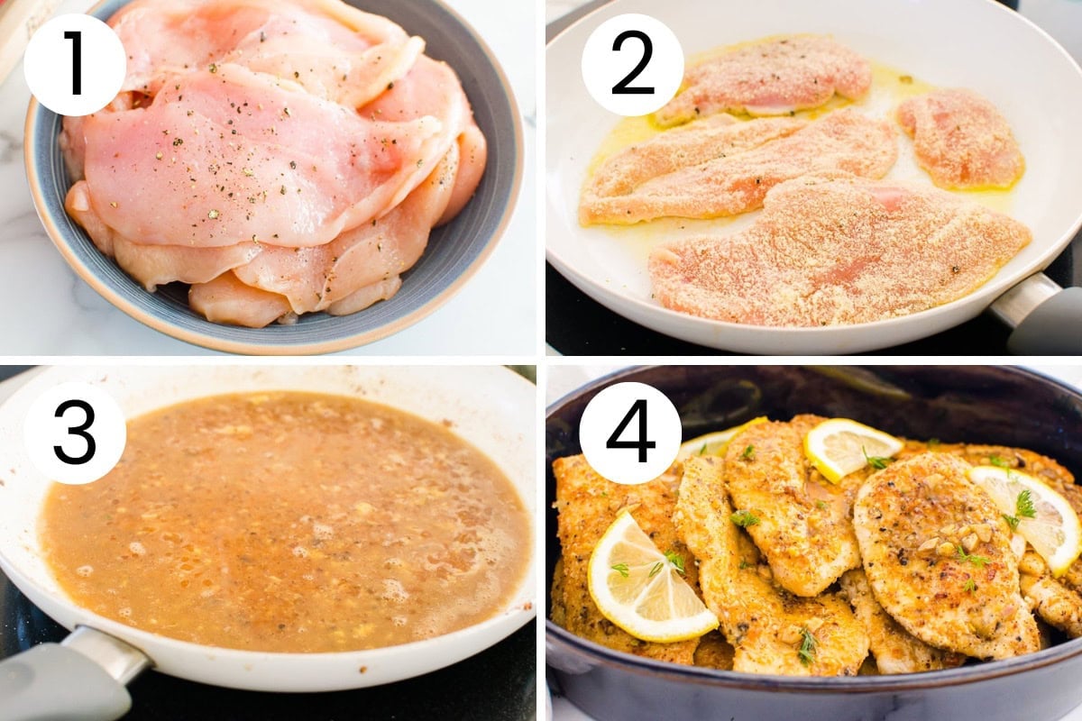 Step by step process how to make healthy lemon chicken.