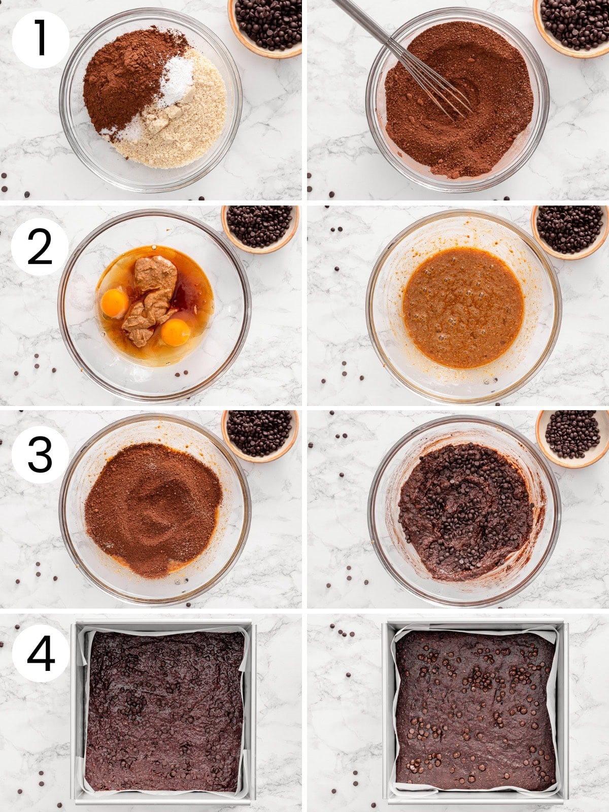 Step by step process how to make healthy brownies.