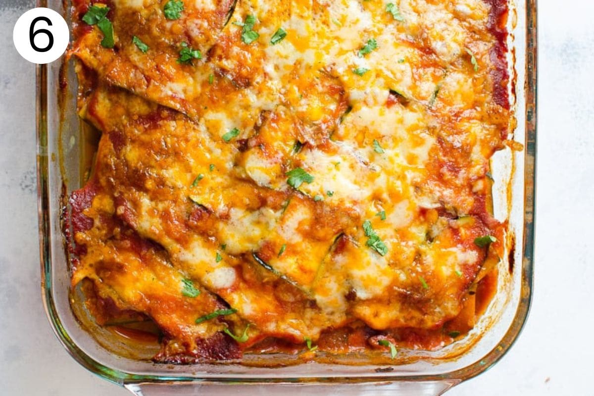 Final chicken zucchini casserole dish.